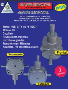 Motor reductor caja transferencial